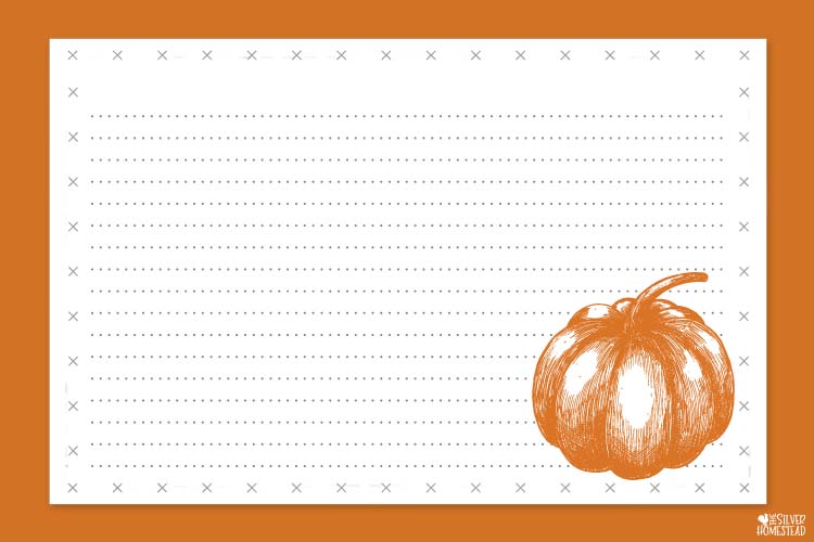 Free printable pumpkin recipe cards