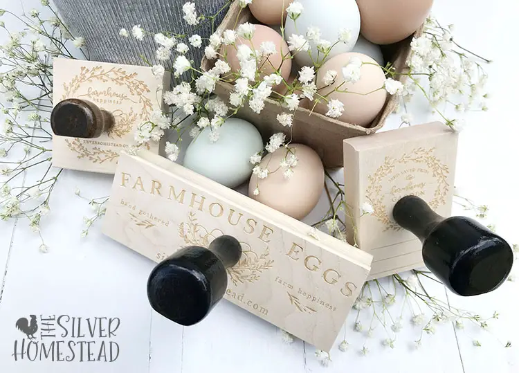 custom wood egg carton stamps farmhouse farmers market packaging