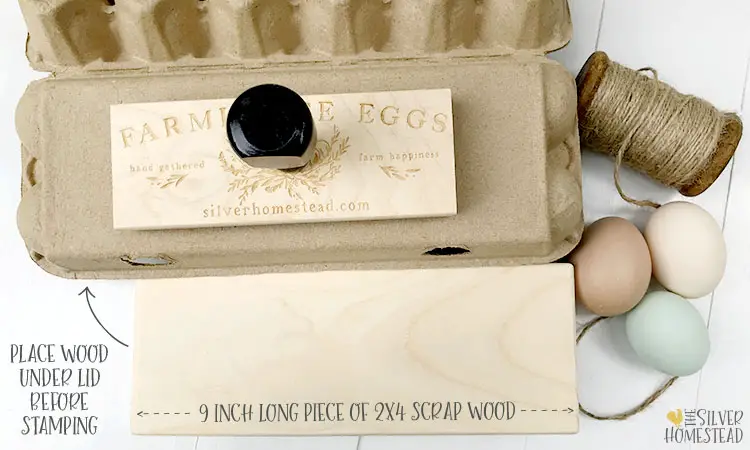 Stamped Egg Cartons how to stamp egg cartons perfectly block of wood under lid