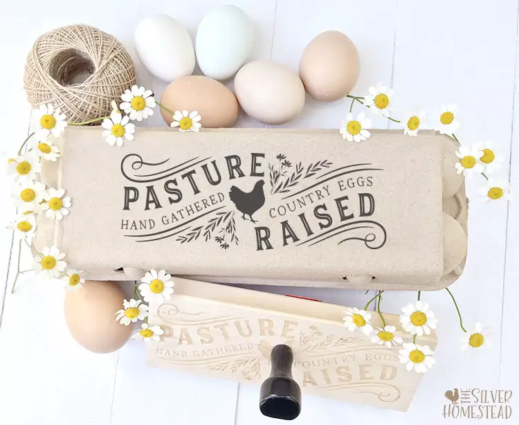 Stamped Egg Cartons Pasture Raised Free Range Egg Carton Stamp Farmhouse Design Chicken Hen Sell Eggs