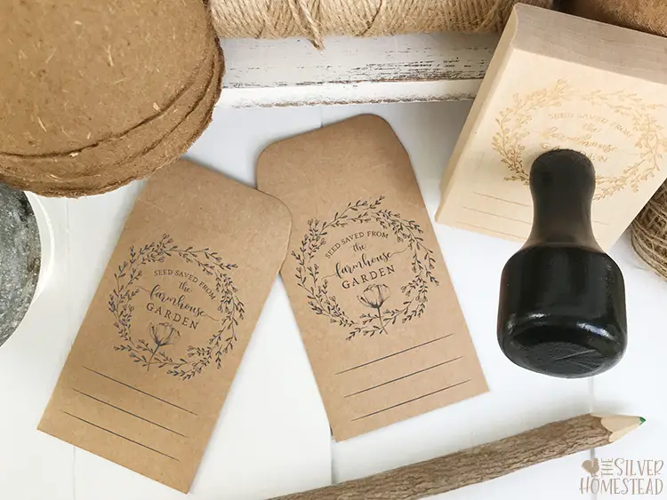 garden seed packed stamp custom seed saving gift for greenhouse grower present