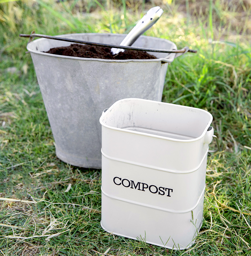 bucket of garden compost