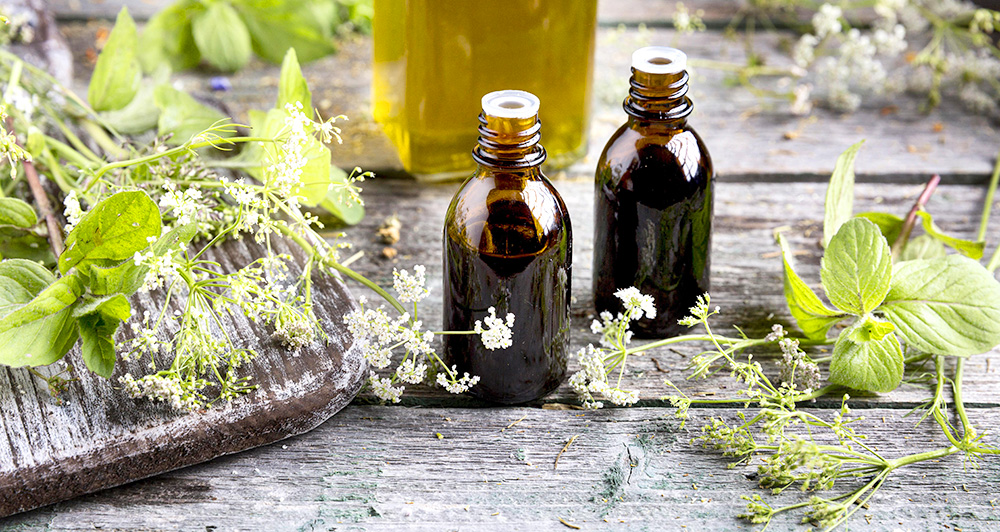 essential oil bottles & herbs Chicken First Aid Supplies