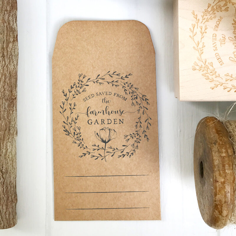 2x3 inch Seed Envelope Stamp | Saved from the Farmhouse Garden | G01